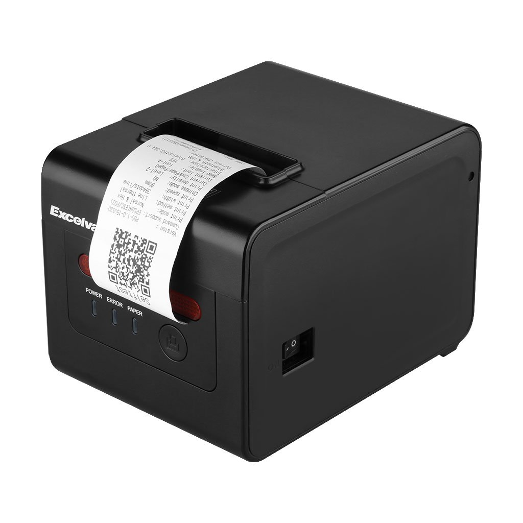 EXCELVAN HOP-H801- Impresora térmica de Recibos y Tickets (Interfaz USB, 80mm, 300mm/sec, Compatible con Andriod, iOS, Windows y Linux), Negro