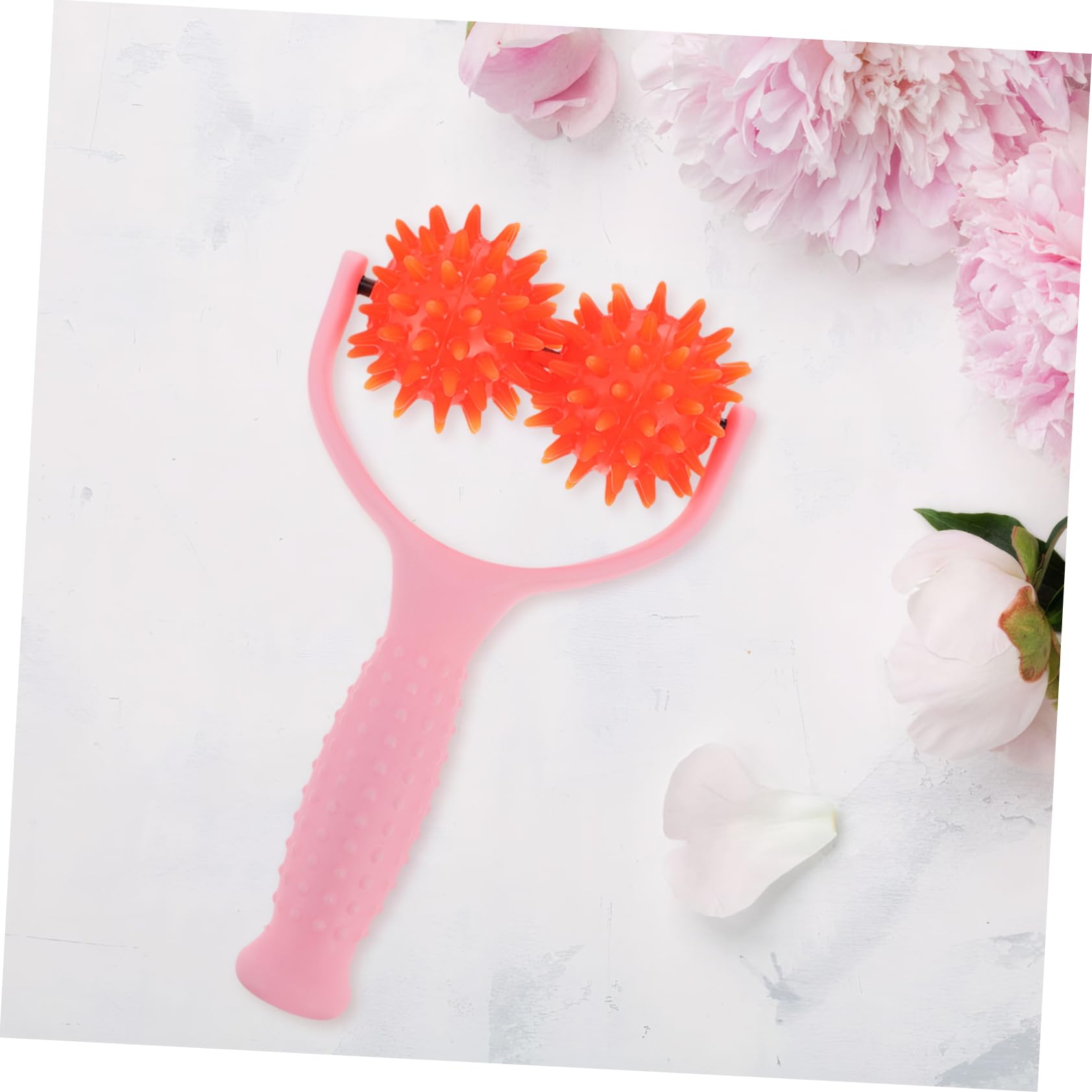 VALICLUD 2piezas Rodillo Masajeador Manual Para Relajación Muscular Herramienta De Masaje Ergonómica Para Hombros y Cuerpo Color Rosa
