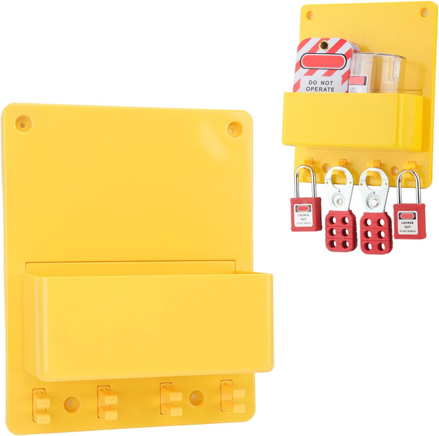 Small Lockout Station, Secure Wall Mounted Lockout Tagout Station Flexible Setup Sturdy for Industrial Electric Power
