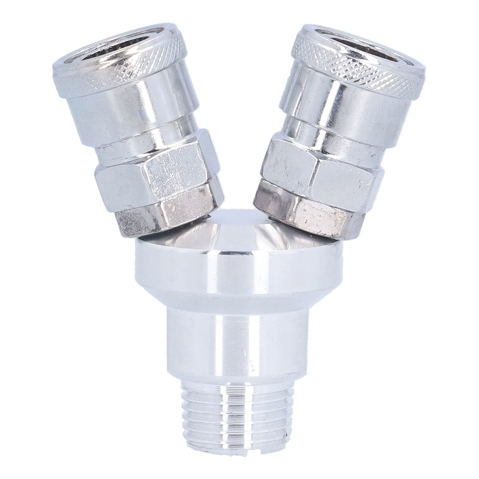 Air Splitter, Alloy Round Manifold Connection Swivel 360 Degrees Connectors Accessories for Industrial Construction Machinery (SMV 2 Way)