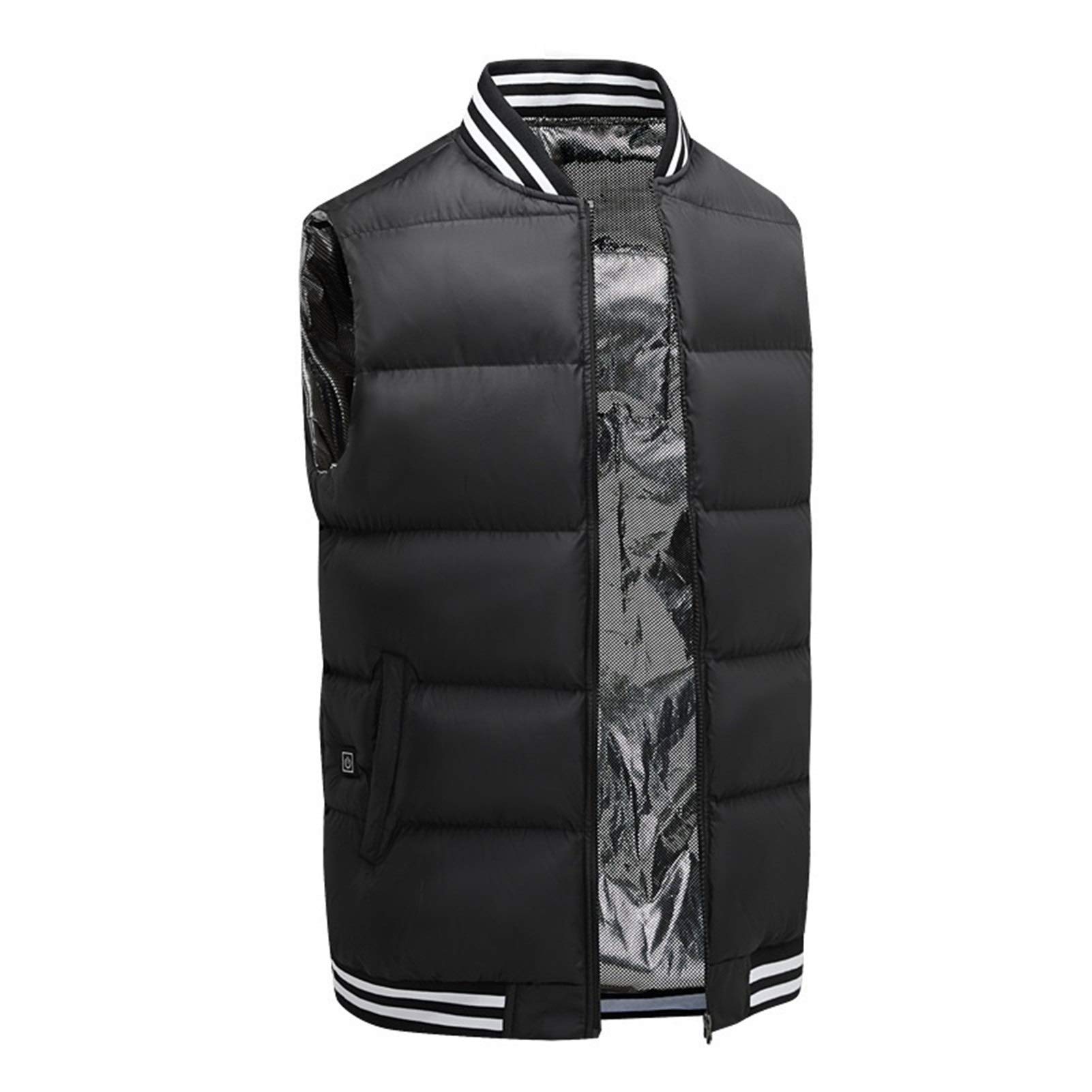 Gilet in piumino d'anatra Giacca in velluto da uomo con ricarica USB Plus Gilet invernale intelligente autoriscaldante Vestiti imbottiti in cotone Gilet senza maniche in tinta unita Giacche riscaldate