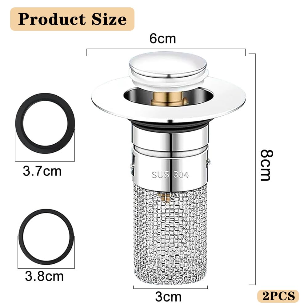 Pop-up Waschbeckenstöpsel 34-40 Mm - Keramik Abflussstopfen Mit Filter