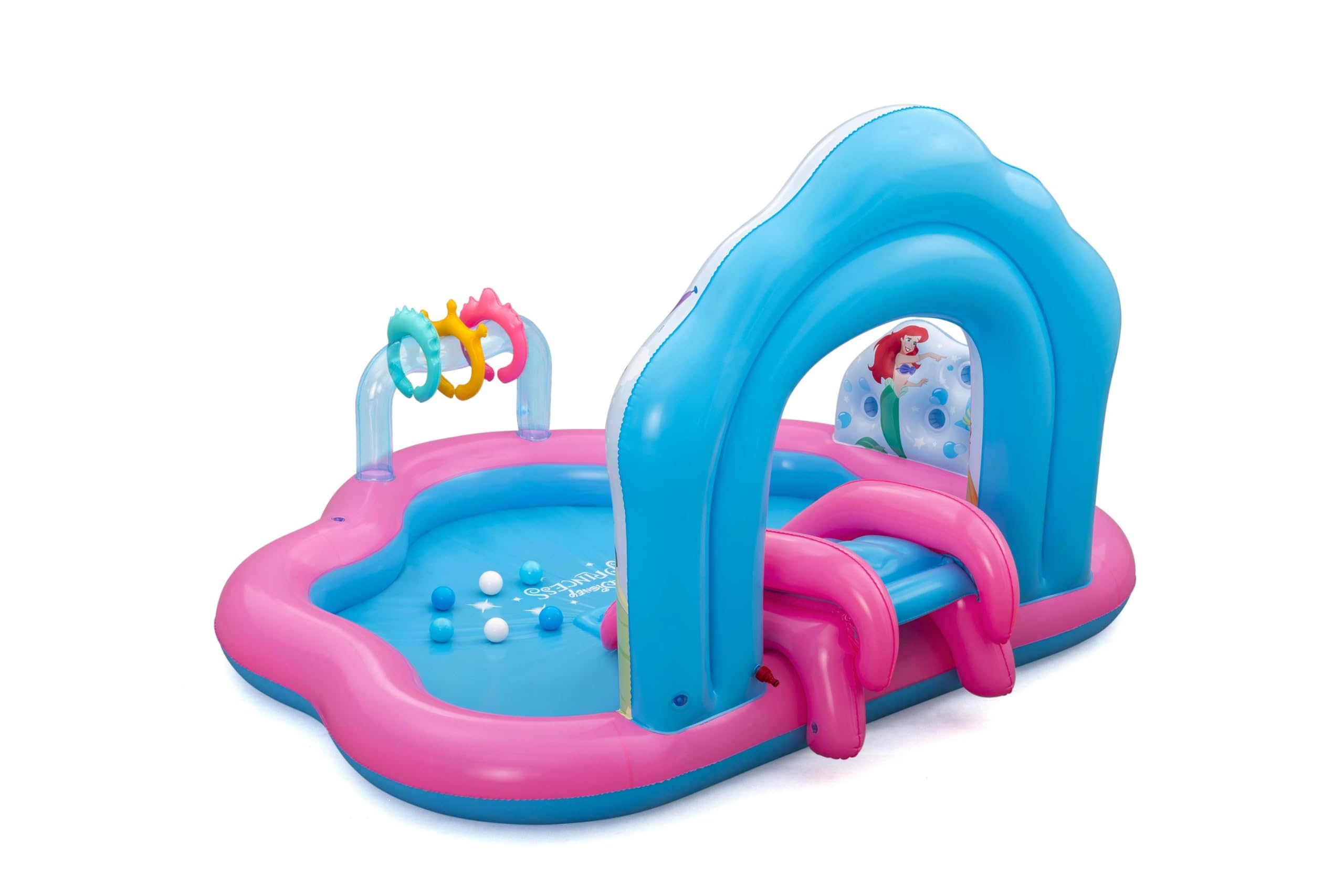 Bestway 7'3" x 6'4" x 55"/2.21mx 1.93mx 1.40m Centro de Juegos Disney Princess Enchanted Palace