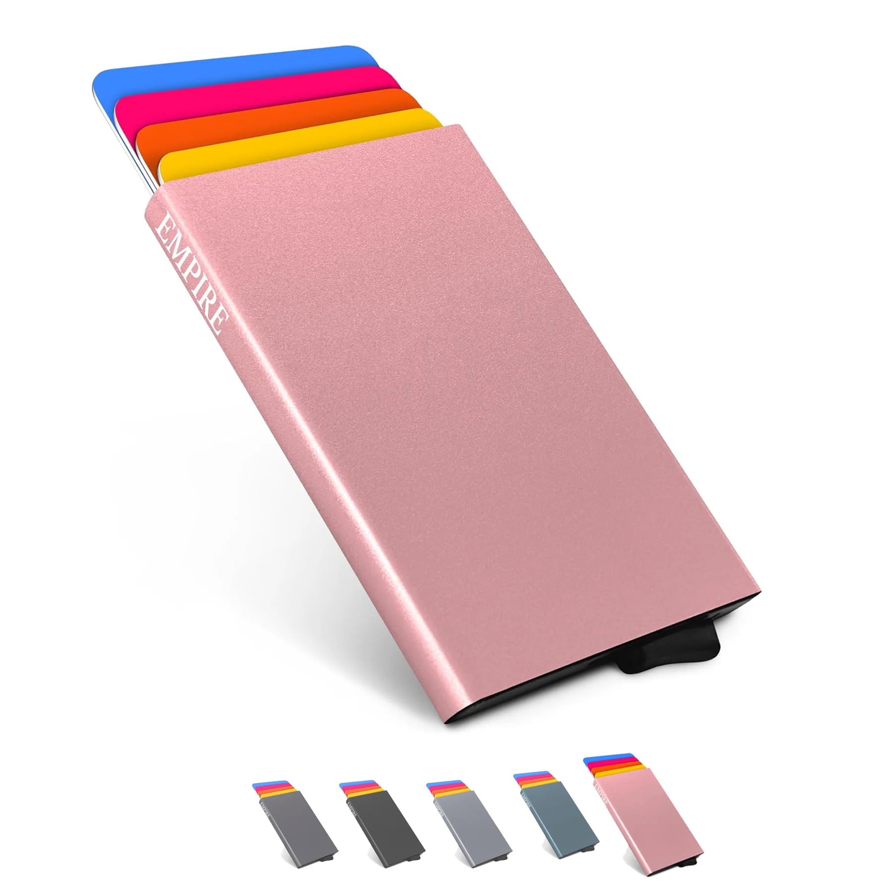EMPIRE TRADING & COMMERCEEmpire Card Holder | Slim Wallet for Men & Women, RFID/NFC Blocking Minimalist Credit Card Holder, Small Front Pocket Wallet, Durable and Stylish |Perfect Everyday Carry Accessory (Sparkle Pink)