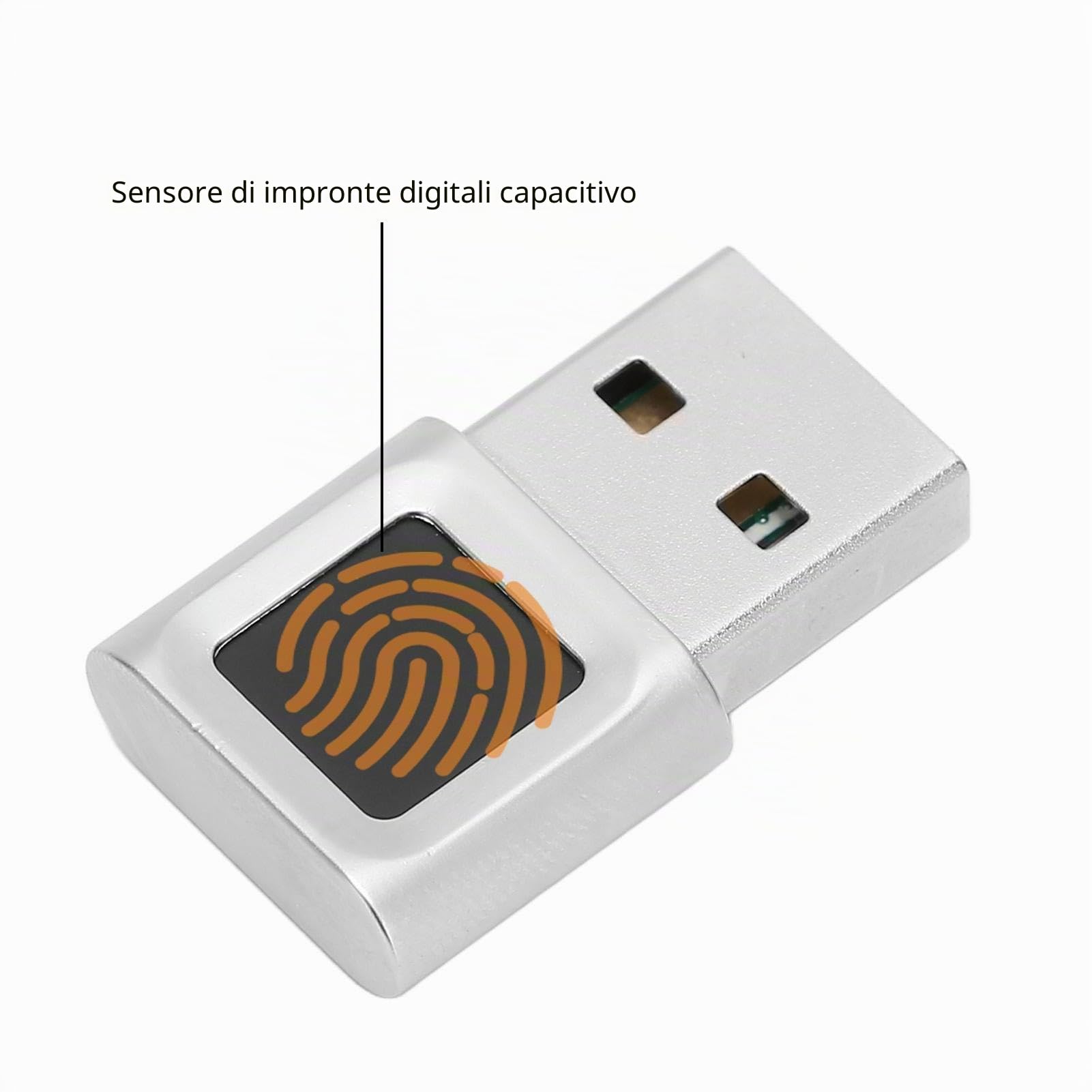 Lettore di Impronte Digitali USB, Scanner di Impronte Digitali Digitali Biometrico per Windows, Compatibile con Windows 10/11 32/64 Bit, 360° e Corrispondenza Rapida al Tocco