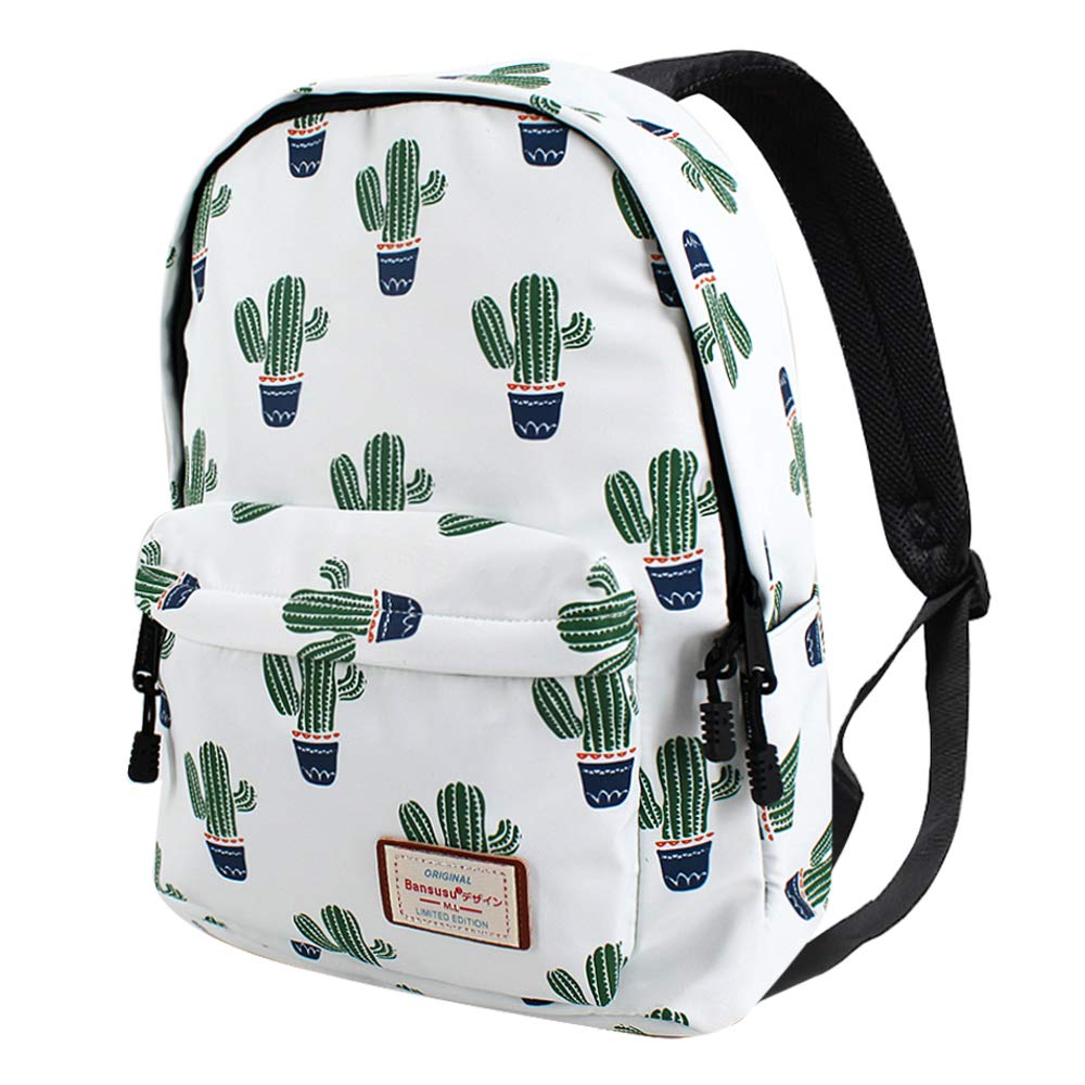 Van Caro Unisex Waterproof Large School Backpack Cactus Travel Rucksack