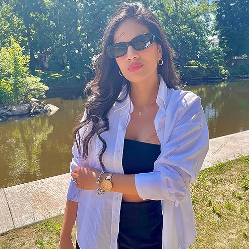 Rectangle Sunglasses for Women Men Trendy Vintage Narrow Square Sun Glasses UV Protection4