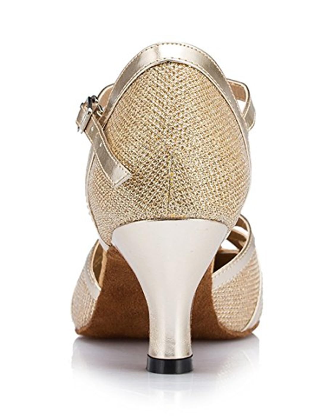 MGM-Joymod T-Starp - Zapatos de baile latino sintéticos con purpurina para mujer, para bodas, bailes de baile latino — view 4