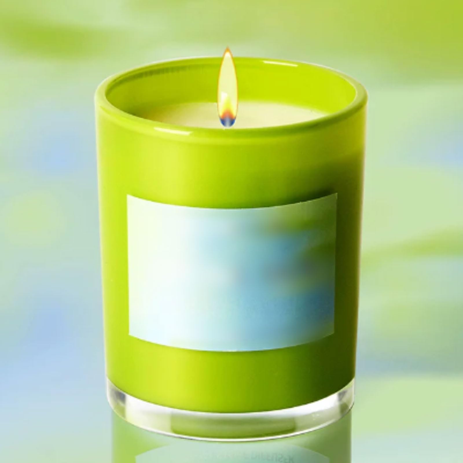 Exquisito Velas de vidrio hechas con cera de soja y aceites esenciales botánicos, velas en tarro reutilizables de larga duración for aliviar el estrés meloso(Blu)