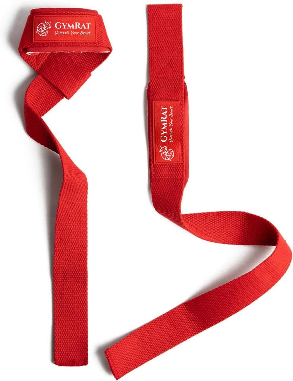 GYMRAT™ Weight Lifting Straps with Padded Neoprene for Deadlifts, Strength Training, Gym Workouts - 22" Cotton Straps for Men & Women | Premium Fitness Gear