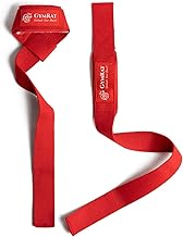 GYMRAT™ Weight Lifting Straps with Padded Neoprene for Deadlifts, Strength Training, Gym Workouts - 22" Cotton Straps for Men & Women | Premium Fitness Gear (DEADLIFT STRAPS, RED)