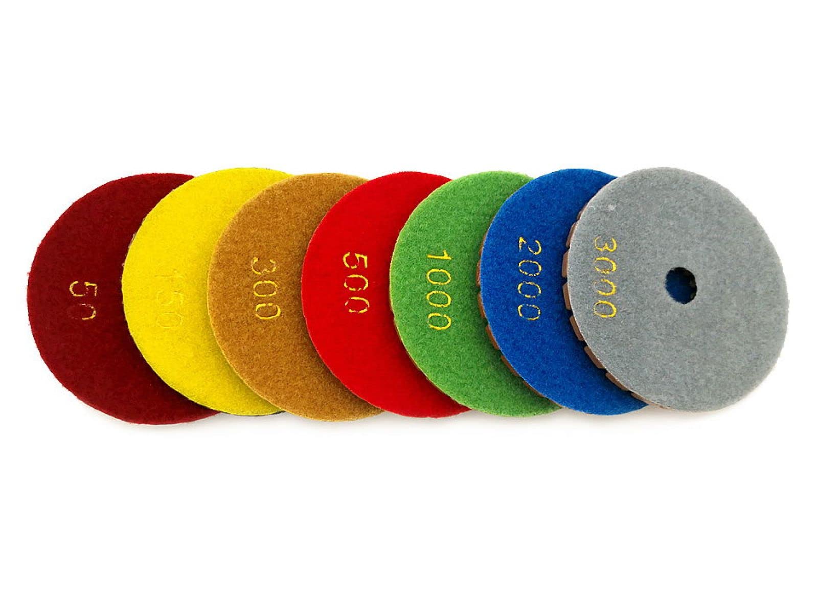 7 Uds. Almohadillas Para Pulir Diamantes De 4 Pulgadas De Espesor 4mm Almohadilla Para Pulir Suelos De Hormigón De Diamante Húmedo Para Discos De Molienda De Piedra De Mármol,Granos 50