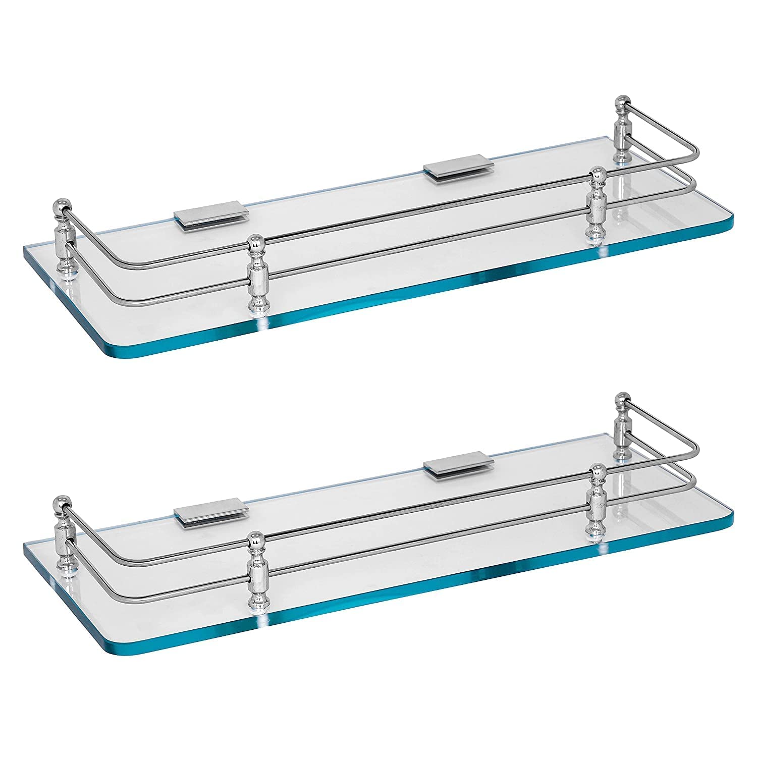Primax Premium Transparent Glass Shelf for Bathroom/Kitchen/Living Room - Bathroom Accessories (Polished 12x6 - Pack of 2) (B0BRVLJ9YV) Amazon Price History, Amazon Price Tracker
