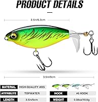 Vista 6 de PLUSINNO Señuelos de pesca de agua superior, 4 señuelos de pesca para lucioperca de trucha lucioperca lucioperca