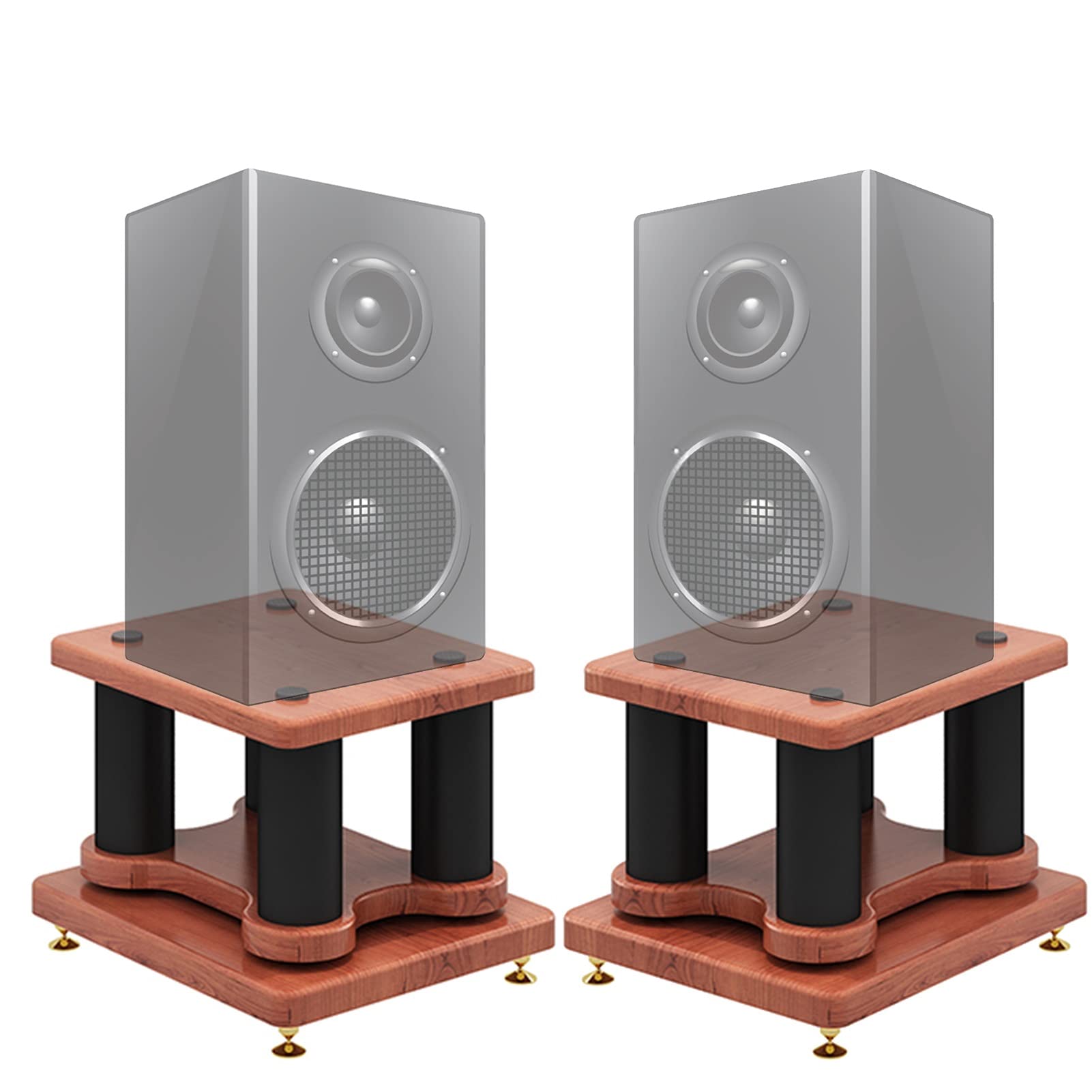 Mobile Stereo Hi Fi Rack Supporti per Altoparlanti Extra Alti - 20 Cm/ 30 Cm/ 40 Cm/ 50 Cm/ 60 Cm/ 70 Cm/ 80 Cm, Rack per Altoparlanti da Scaffale per Libri con Suono Surround Stabile Universale(20cm