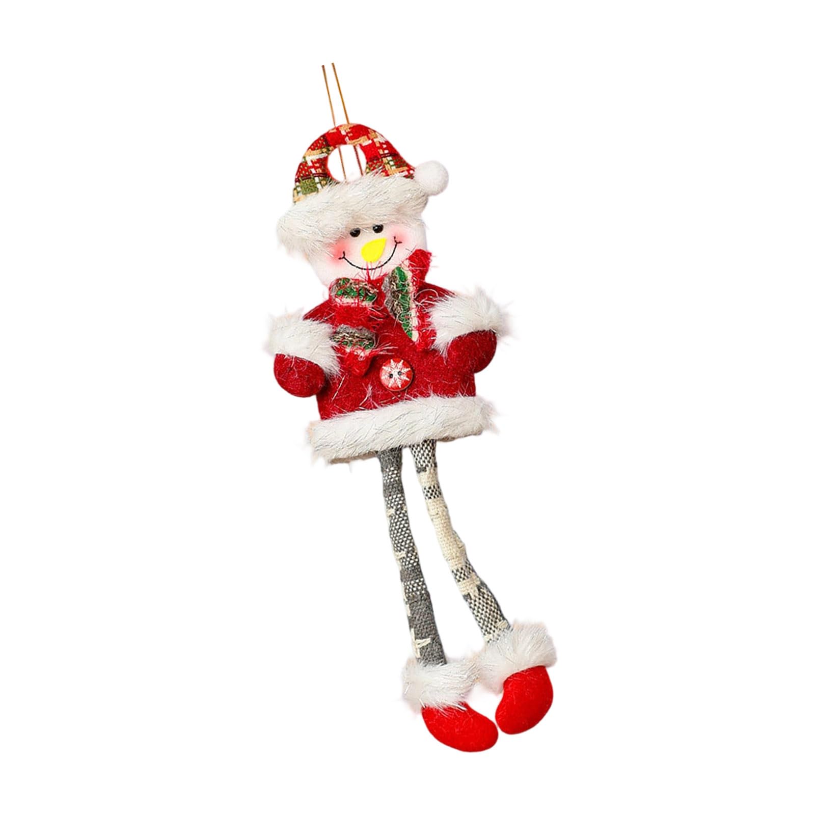 KAQNTUD Santa/Snowman/Deer/Bear Decoration with Movable Long Legs Holiday Hanging Ornament for Christmas Tree Parties Indoor Adjustable Christmas Hanging Doll