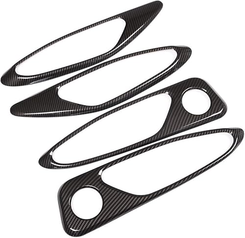 Miniatura 2 de YIWANG Cubierta de marco de manija de puerta interior de automóvil ABS 4 piezas para Alfa Romeo Giulia 2016-2020 Accesorios de automóvil (fibra de