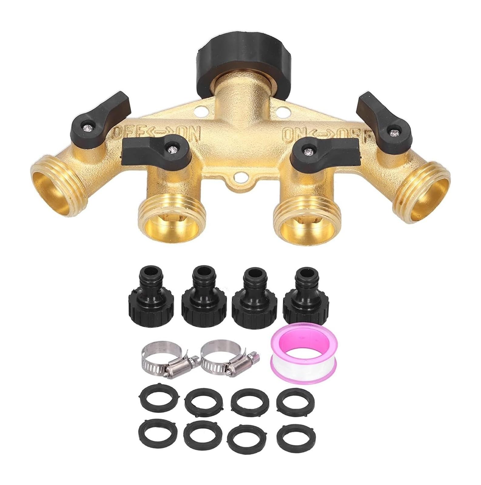 Cbkrgfpdou One Color Brass 4-Way Water Hose Splitter
