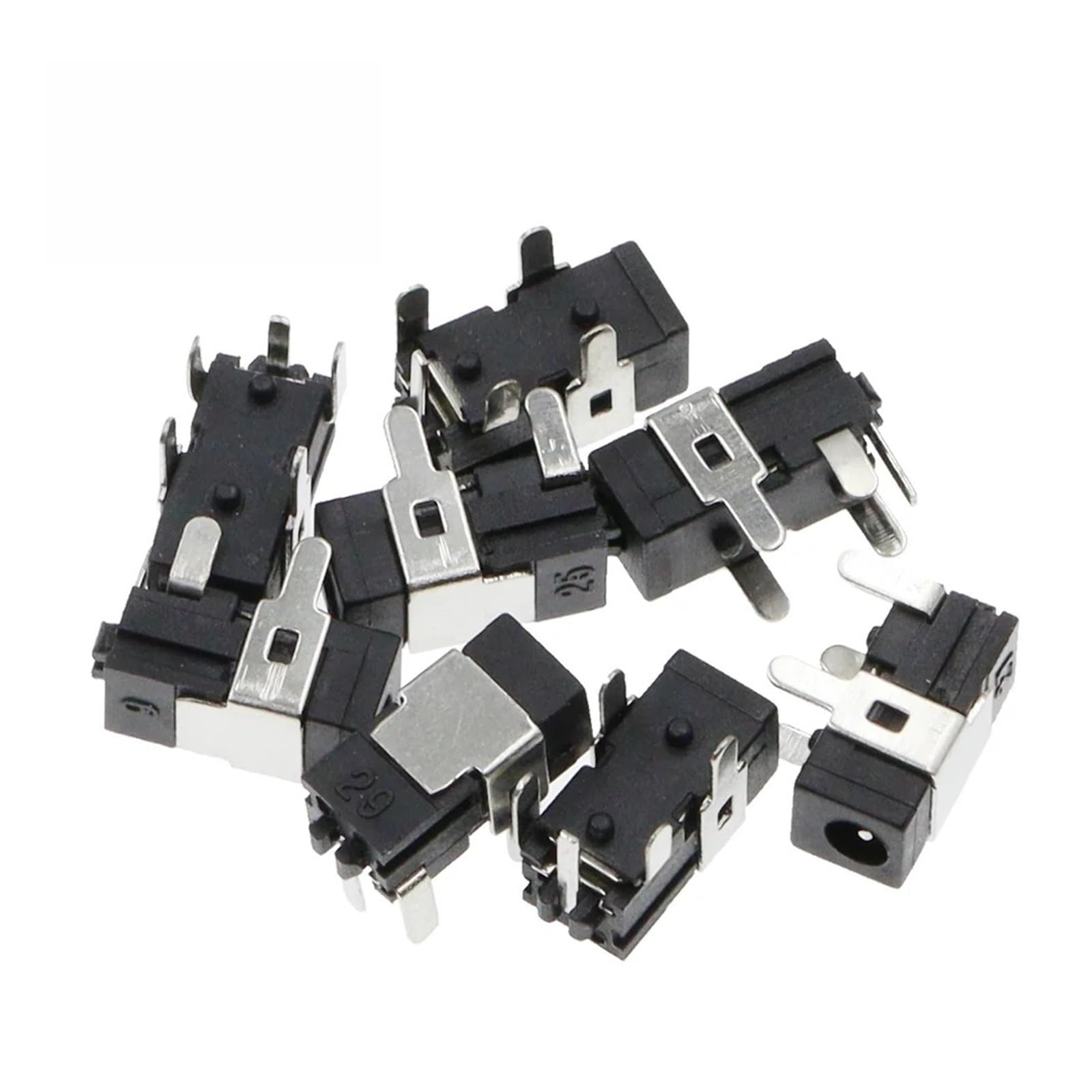 TSIOHKBS 10PCS DC Power Socket Jack DC-011 Pin=0.7 Needle Size Adaptation 2.5mm*0.7mm Power Female Plug 2.5x0.7MM