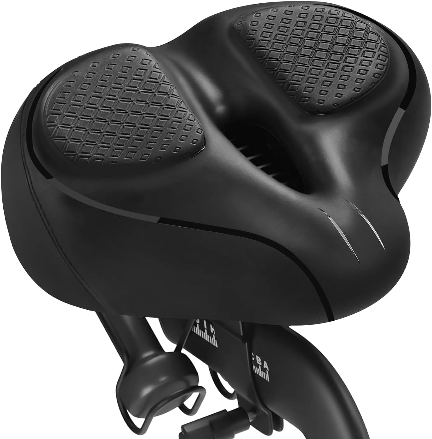 ノーズレスバイクシートクッション 男女兼用 - 追加のパッドと快適なワイド自転車シート、ペロトンバイク用の特大快適サドル