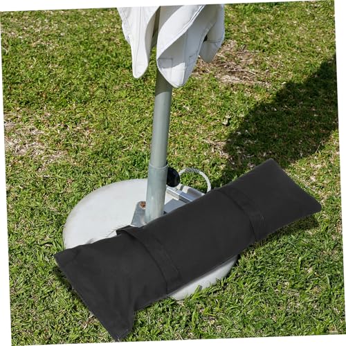 Bolsas de arena para camping en lona negra fáciles de almacenar para sombrillas 7