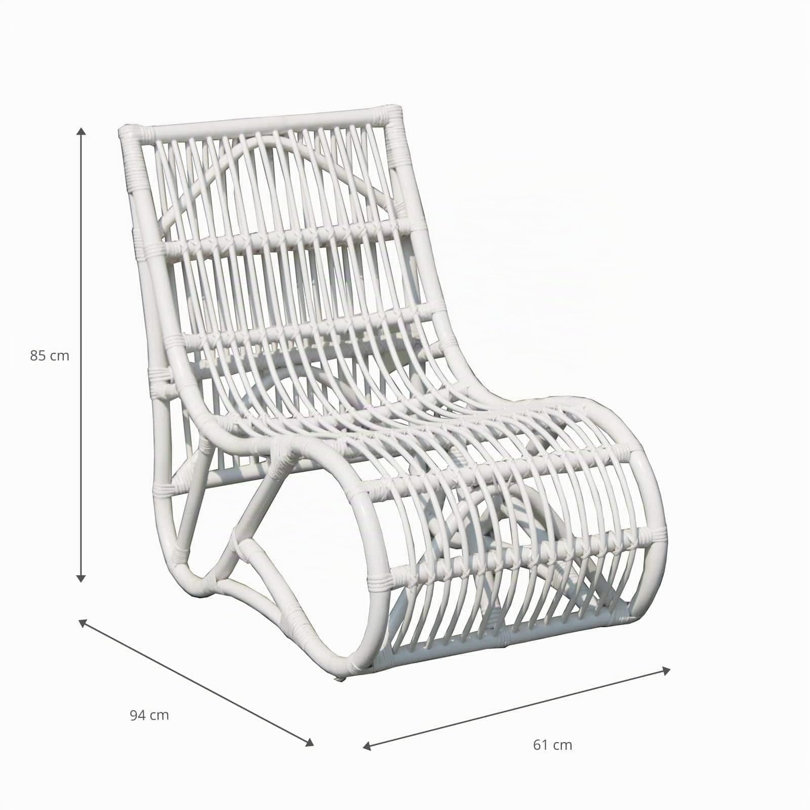 CHILLVERT - SILLON TUMBONA PARMA RATTAN NATURAL - COLOR BLANCO (61x94x85 CM) Cura della persona e salute
