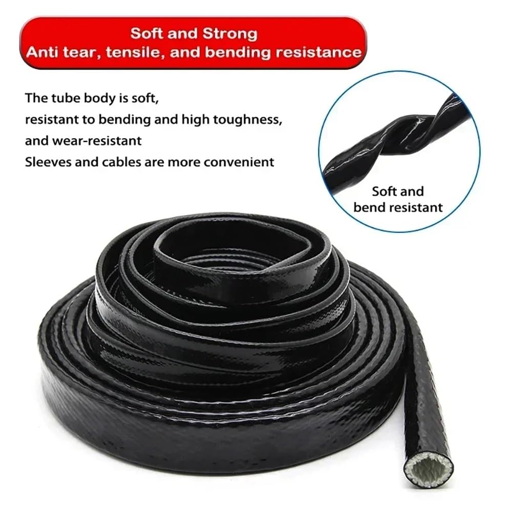 Manga ignífuga de 3 metros - Tubo de fibra de vidrio de silicona resistente a altas temperaturas (ID de 4 mm-35 mm) - Retardante de llama(Red,35mm)