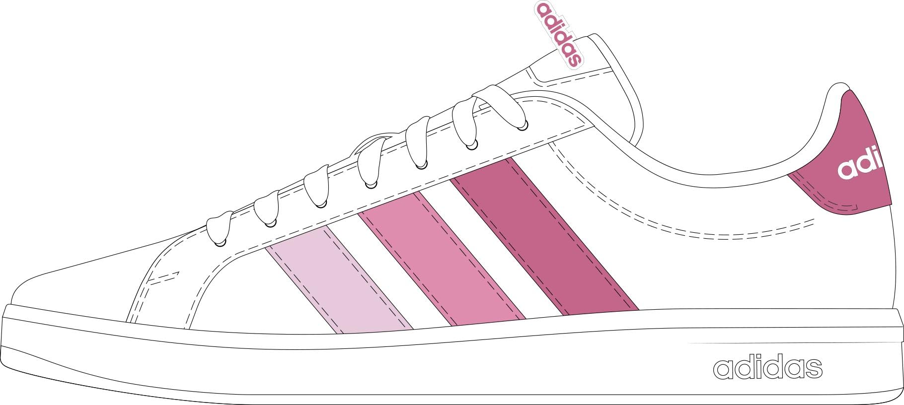 adidas Unisex Kids Grand Court 3.0 Junior Shoes, FTWR White/Pink Fusion/Bliss Pink, 5.5 UK