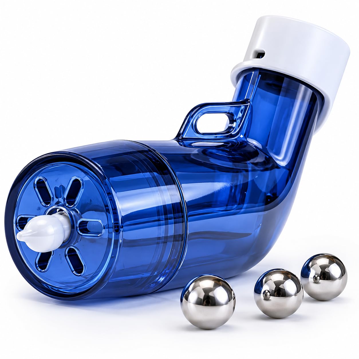 RespiMentor OPEP Mucus Removal Device for Adults | Lung Expander & Airway Clearance Breathing Exerciser | Portable Drug-Free Mucus Remover for COPD, Bronchitis & Respiratory Therapy | Cough Stimulation Device (Blue)-image-49