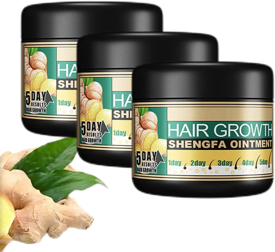 30g Ginagen Hair Regrowth Ginger Extract Cream, Ginger Hair Growth Cream, Anti-hair Loss, Hair Regrowth Serum for Thinning Hair, Keeps Hair Regrowth for Men (3PCS)