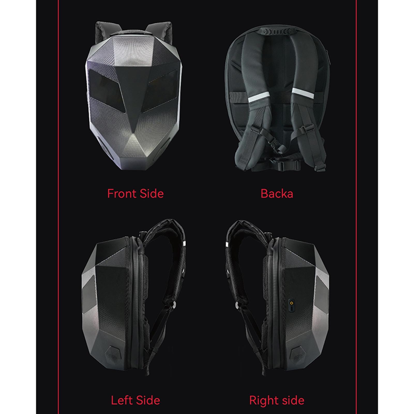Aramox Mochila LED con Pantalla Programable, Bolsa de Ciclismo Dura, Gran Capacidad para Ciclistas y Ciclistas