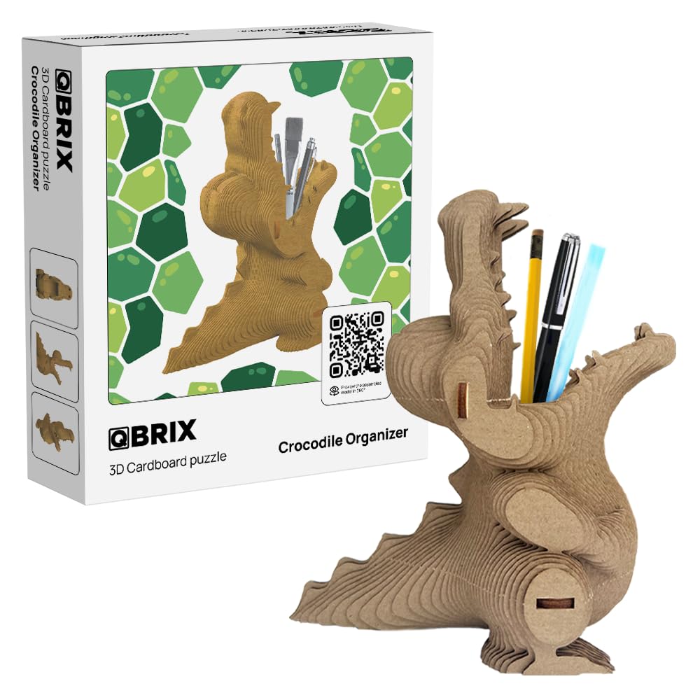 Amazon.com: QBRIX Crocodile Pen Holder 3D Puzzles for Adults, 3D