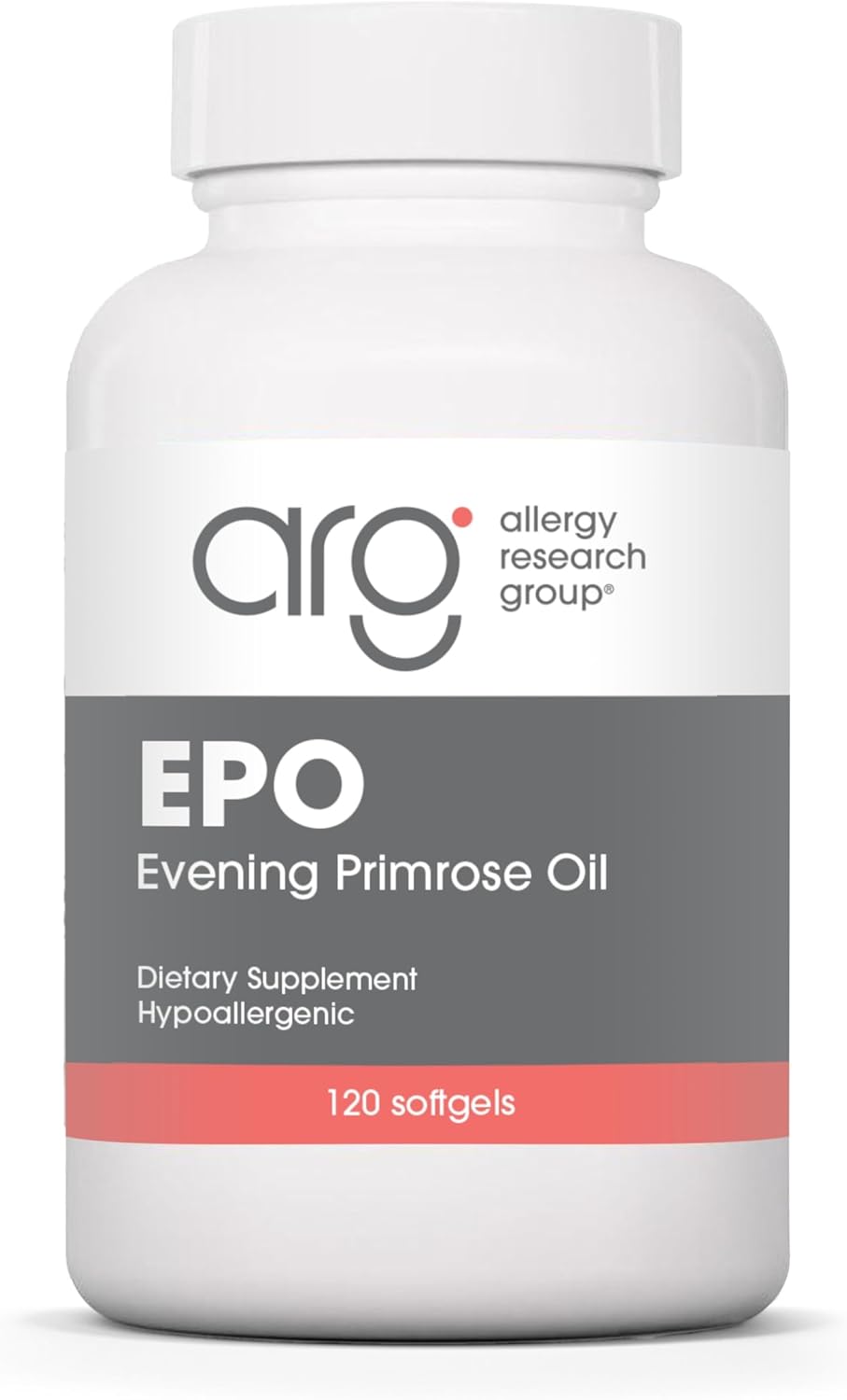 Allergy Research Group EPO - Evening Primrose Oil for Men & Women, for Dry Eyes, Omega-6, GLA Gamma-Linolenic Acid, 500mg Supplement - 120 Count