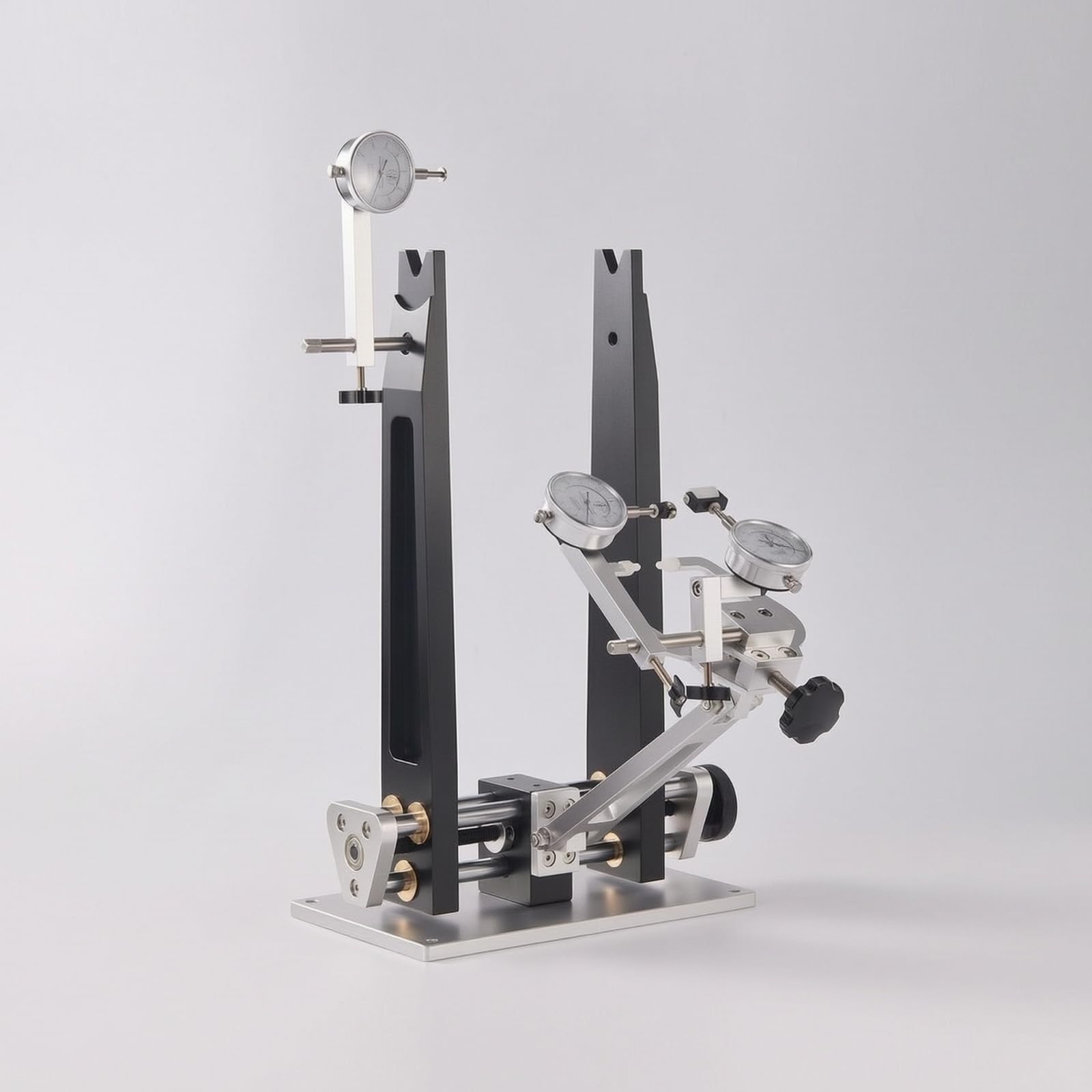 Soporte de Ruedas Truing Stand Ajuste Suave con Perilla y Cojinetes Laterales Comparadores Aleación de Aluminio y Acero 16-29 Pulgadas Adecuado para