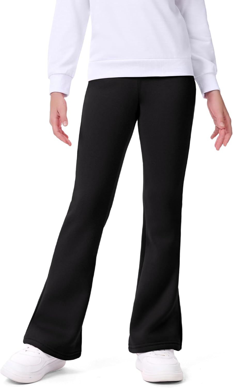 BOOPH Girls Fleece Lined Leggings Winter Flare Leggings Casual Warm Bell Bottom Pants for Teen Girls
