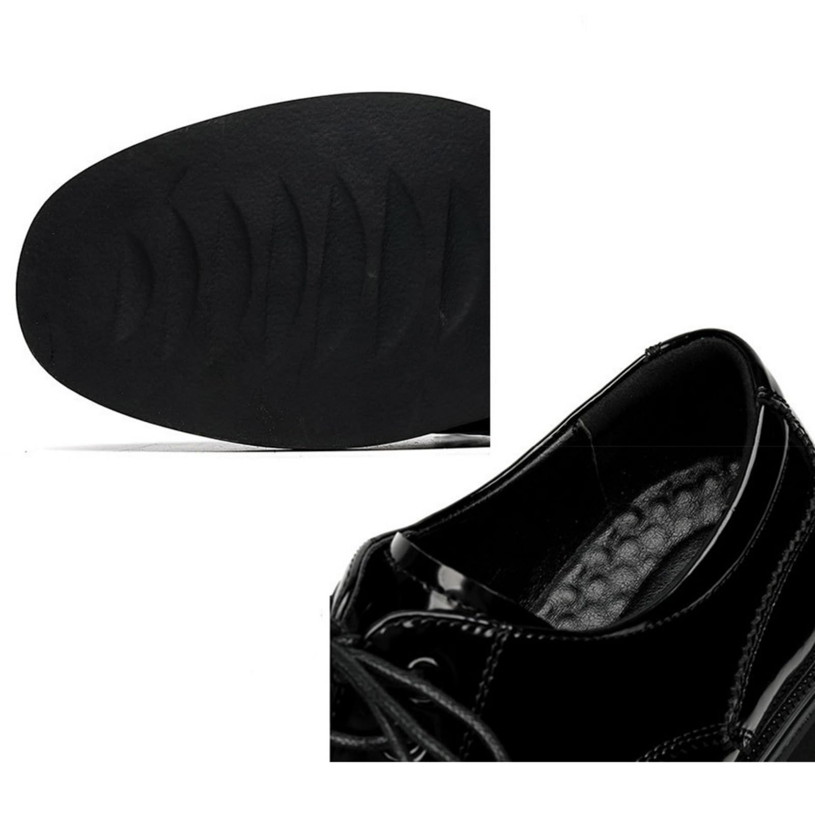 Męskie lakierowane skórzane buty wizytowe formalne buty biznesowe typu oksford sznurowane brogsy na wesele i codzienny spacer