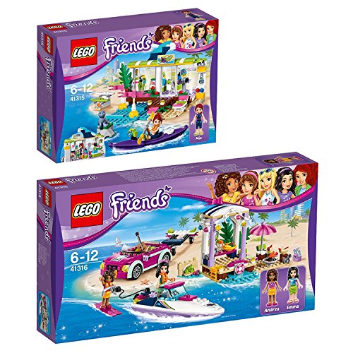 Preisvergleich Produktbild Lego Friends 2er Set 41315 41316 Heartlake Surfladen + Andreas Rennboot-Transporter