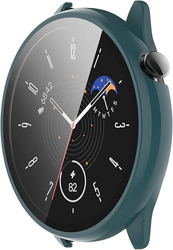 Miniatura 2 de Funda protectora de pantalla compatible con Amazfit GTR Mini, carcasa protectora de policarbonato duro con protector de película de vidrio templado
