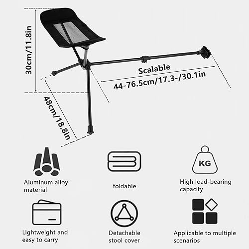 Miniatura 4 de Reposapiés para silla de campamento, 1 unidad2 piezas universal portátil plegable para patas de campamento, reposapiés de campamento, resistente,