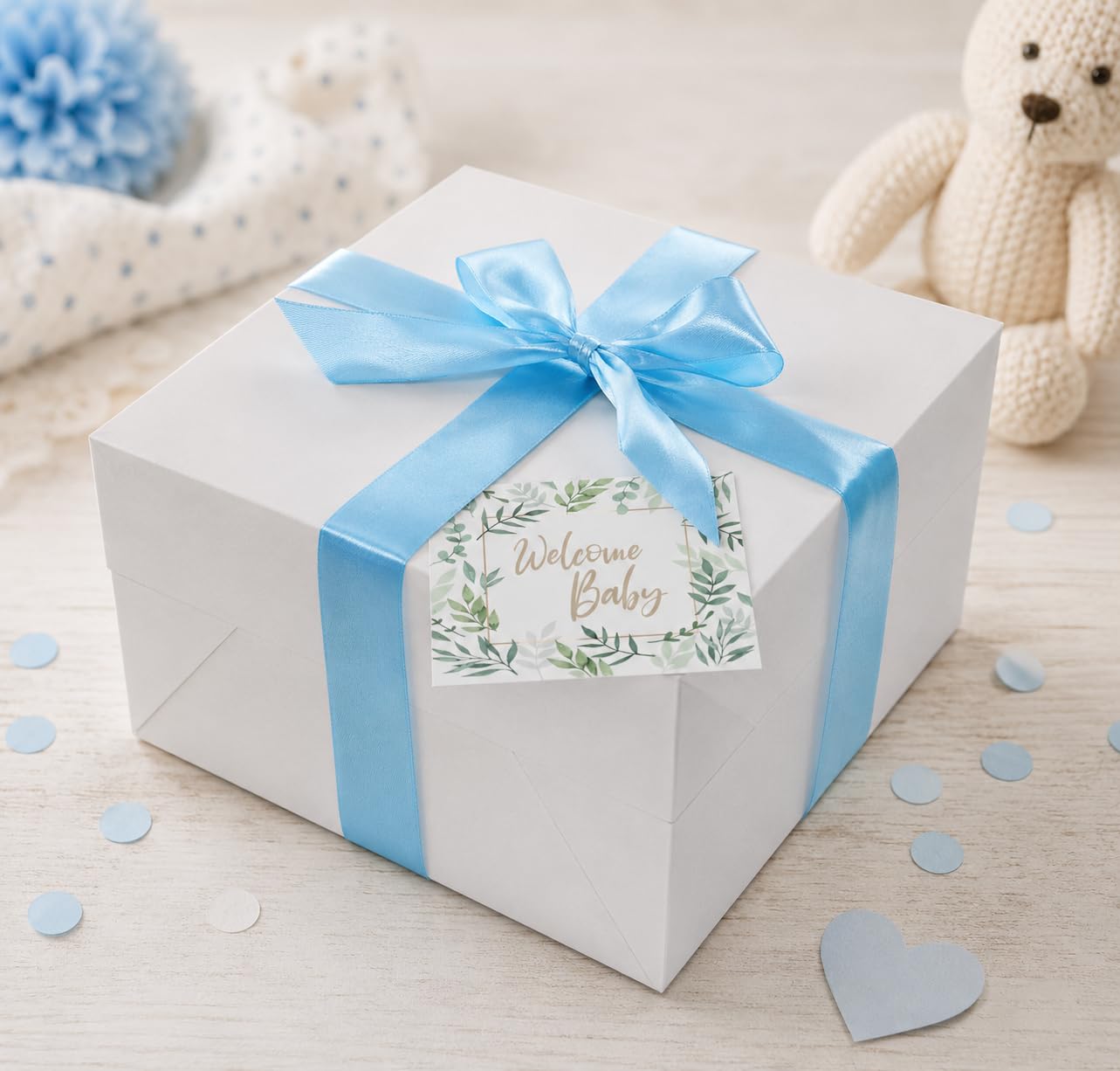 Windeltorte CAKEBOX für Jungen blau | Geschenk für Jungs zur Geburt Babyparty Babyshower (blau)