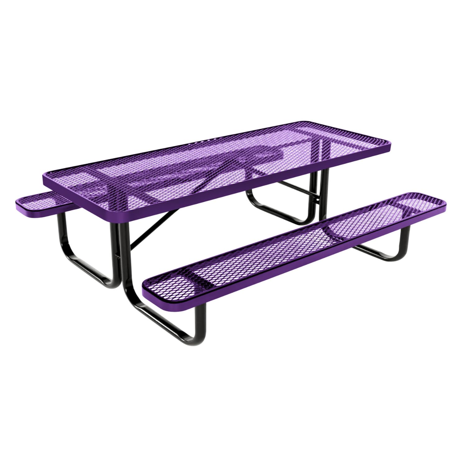 Coated Outdoor Furniture Heavy-Duty Portable Outdoor Kids Table, Expanded Metal Kids Picnic Table, Commercial-Grade Picnic Table, Made in America (6ft Rectangular, Childrens, Purple)