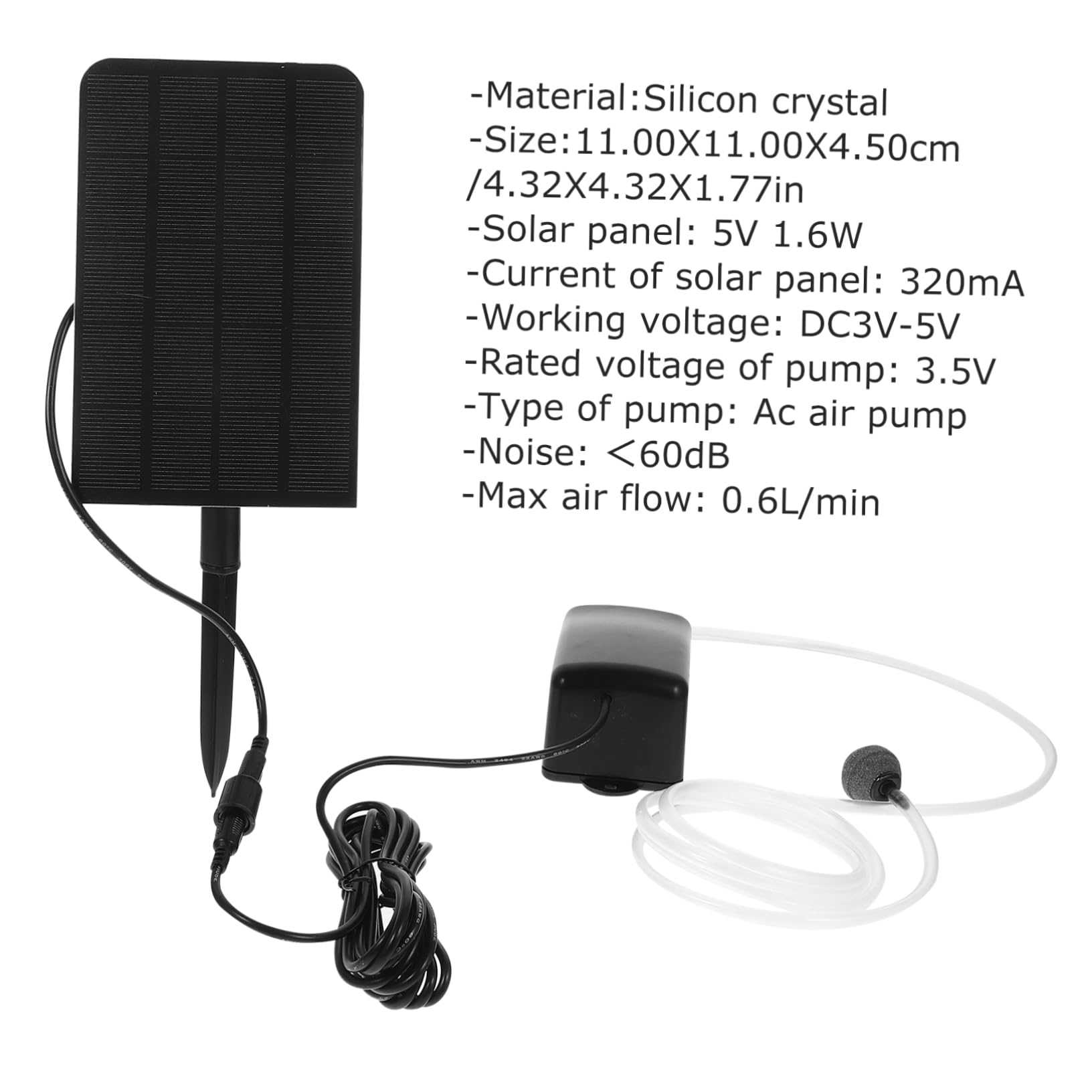 BESPORTBLE 1.6w Oxigenador De Pesca Bomba Solar De Aire para Accesorio para Rendimiento Estable