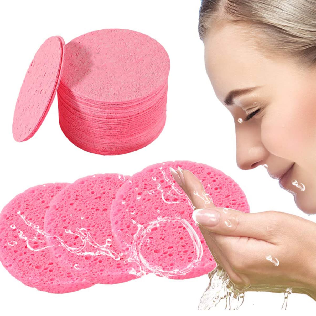 Housoutil 100pezzi Spugne Per Spugnette Struccanti Per Make-up Assorbenti e Morbide Adatte Per