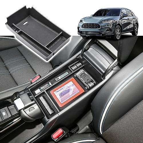 RUNROAD Center Console Organizer Tray Compatible with Honda HR-V 2023 2024 2025 2026 HRV Accessories, ABS Console Organizer Armrest Storage Box Coin Holder, Black