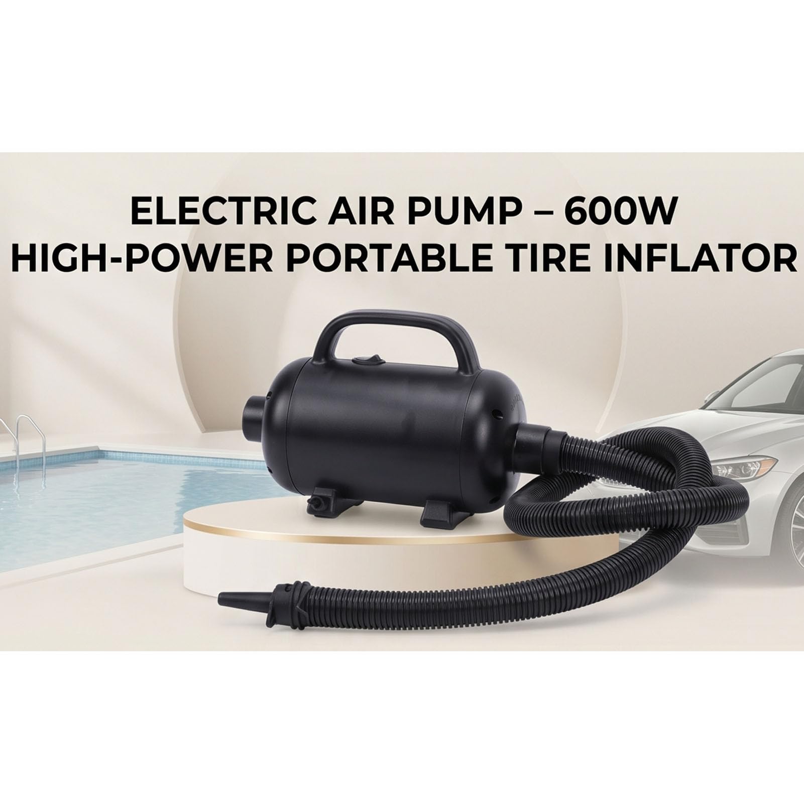 FTVOGUE Pompa Elektryczna do Powietrza, Wysoka Moc 600 W (wtyczka UE 220)