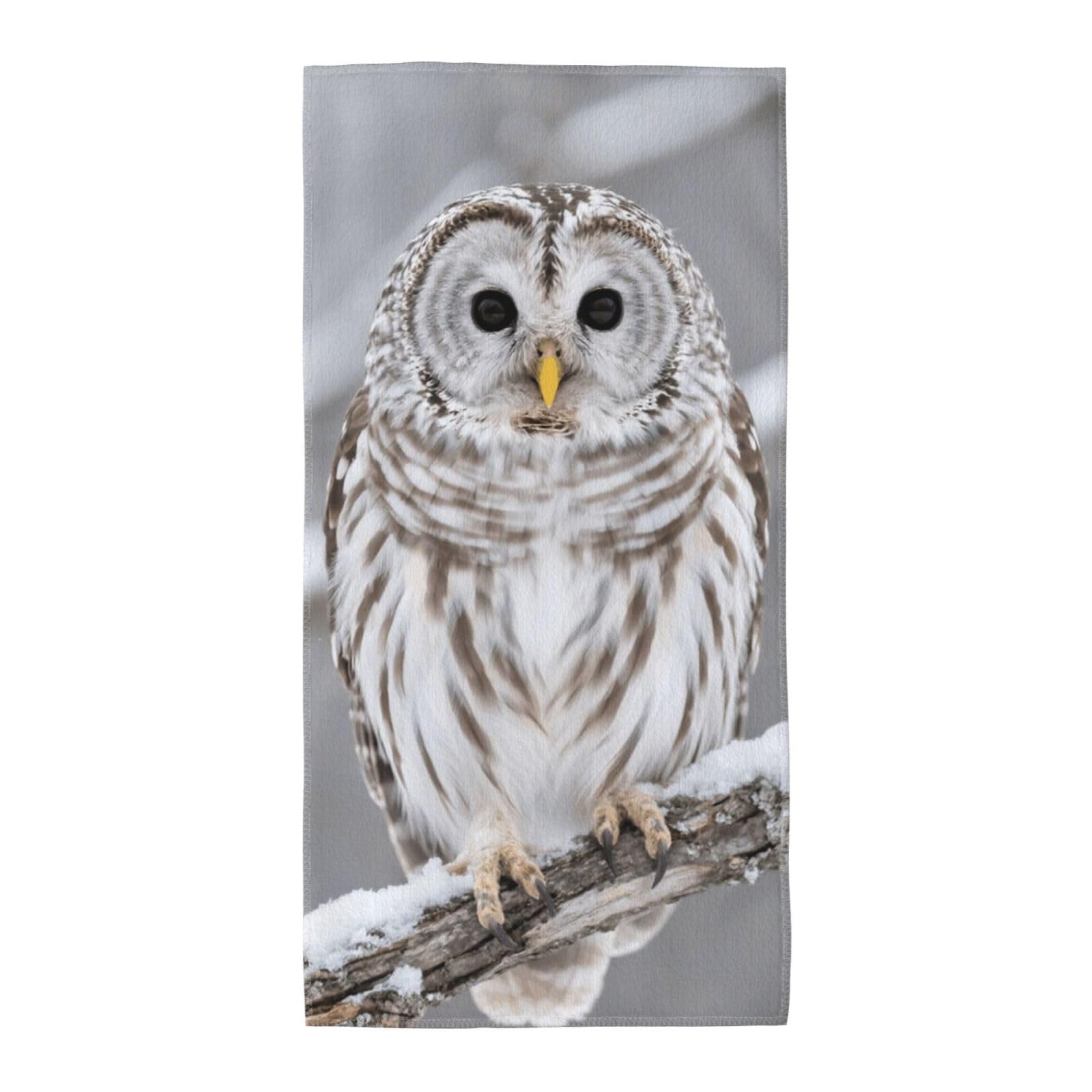 FekiLoot Absorbent Hand Towels 12"X24" Decorative Bathroom Towel Soft Microfiber Face Towel Curious Barred Owl Closeup Dish Kitchen Towels for Bathroom Kitchen Hotel Spa Bath Towels