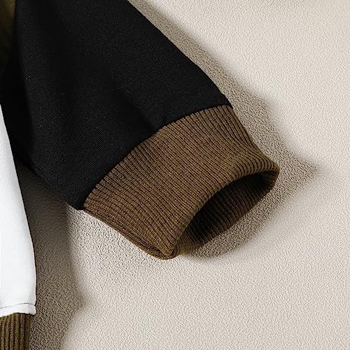 Toddler Boys Autumn Longt Sleeve Color Block Hooded Tops Sweater Tall Hoodie2