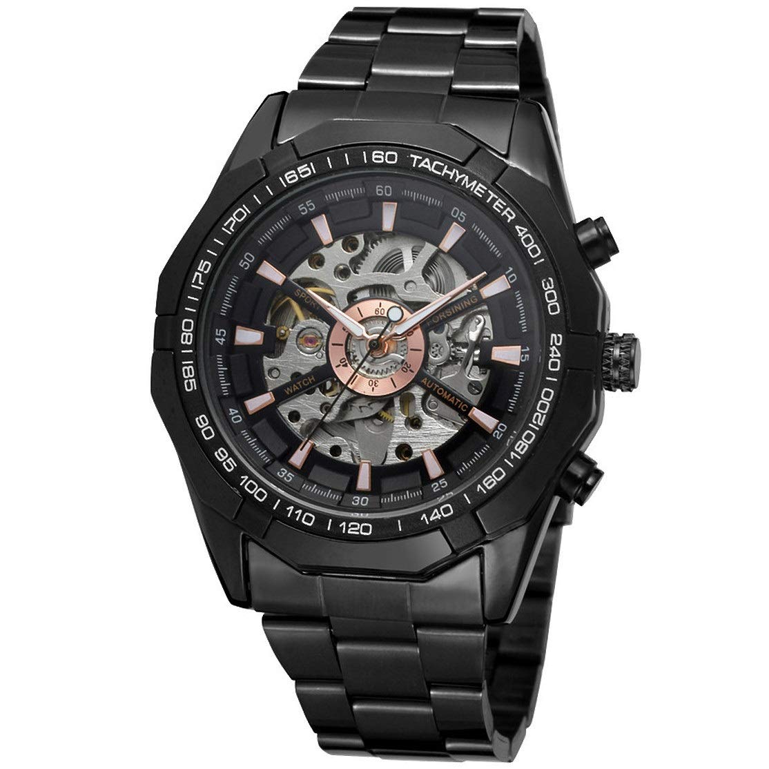 FORSINING For-01 Stainless Steel Bracelet Automatic Analogue Men Watch,Dial-Black (B07SGG67LP) Amazon Price History, Amazon Price Tracker