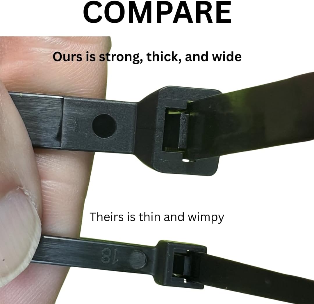 500 Heavy Duty 14 " 120ポンドケーブルZipタイダウンストラップワイヤナイロンラップブラック