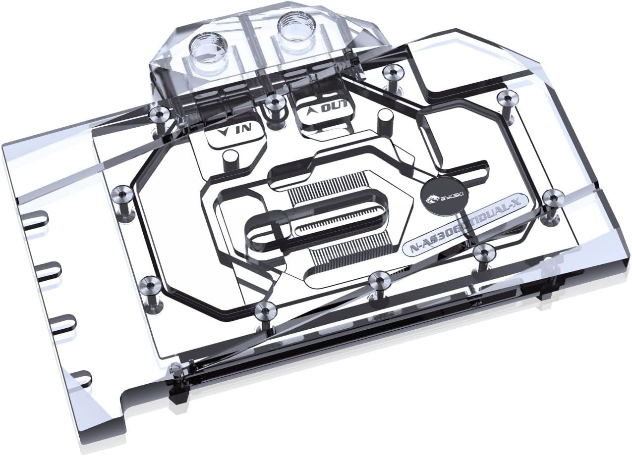 Bykski Full Coverage GPU Water Block and Backplate for ASUS DUAL-RTX3060TI-O8G (N-AS3060TIDUAL-X)
